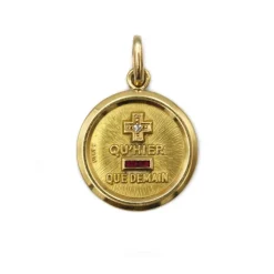 Médaille d'amour en Or jaune, diamant & rubis