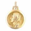 Médaille de baptême Vierge auréolée or rose