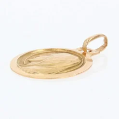 Médaille de baptême Vierge auréolée or rose