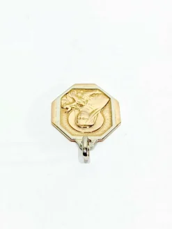 Médaille de la vierge en or rose et blanc