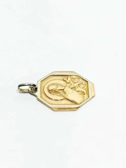 Médaille de la vierge en or rose et blanc