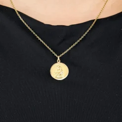 Médaille double face Vierge & Jésus en or jaune