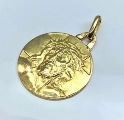 Médaille du Christ en or jaune 18 carats