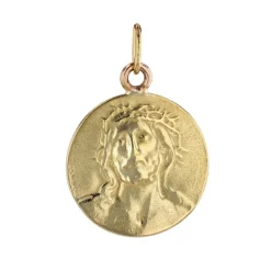 Médaille du Christ or jaune signée E.Dropsy