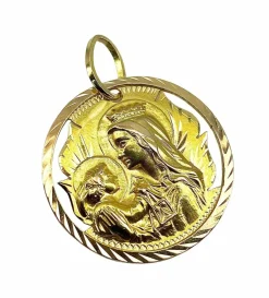 Médaille du scapulaire en or jaune 18 carats ( recto verso )