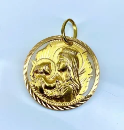 Médaille du scapulaire en or jaune 18 carats ( recto verso )