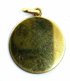Médaille en or 18 carats représentant la Vierge et Sainte Anne