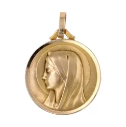 Médaille en or rose Vierge Marie auréolée