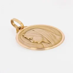 Médaille en or rose Vierge Marie auréolée