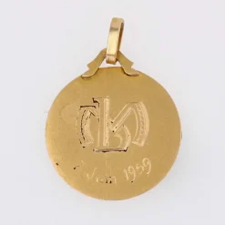 Médaille en or rose Vierge Marie auréolée
