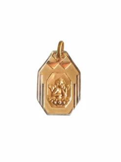 Médaille or Art Déco Ange Penseur