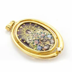 Médaille Or jaune Email de la Vierge de Montserrat