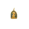 Médaille or jaune et émail et pierres