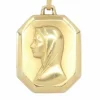 Médaille or jaune notre dame de lourdes