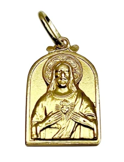 Médaille or jaune Sacré coeur / Vierge à l’enfant