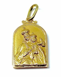Médaille or jaune Sacré coeur / Vierge à l’enfant