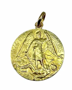 Médaille or jaune Saint Michel, signée L.Tricard, vers 1930