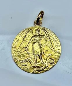 Médaille or jaune Saint Michel, signée L.Tricard, vers 1930