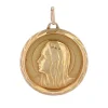 Médaille or jaune Vierge Marie auréolée