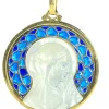 Médaille or, nacre et émail