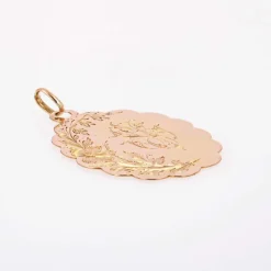Médaille or rose gravée ancienne