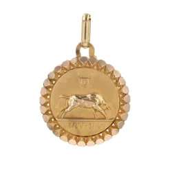 Médaille or rose signe taureau