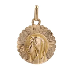 Médaille or rose Vierge Marie rayonnante