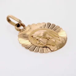 Médaille or rose Vierge Marie rayonnante
