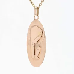 Médaille or rose Vierge Marie stylisée