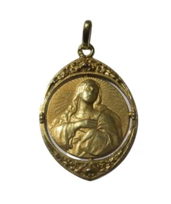 Médaille pendentif Dropsy Art Nouveau Vierge