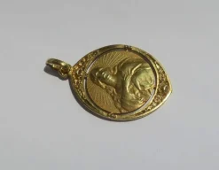 Médaille pendentif Dropsy Art Nouveau Vierge