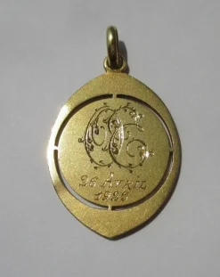 Médaille pendentif Dropsy Art Nouveau Vierge