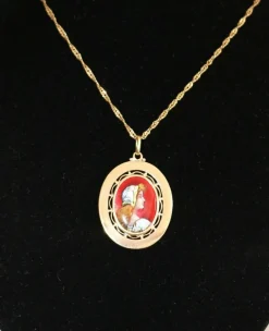 Médaille Profil De Femme émaux De Limoges