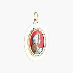 Médaille Profil De Femme émaux De Limoges