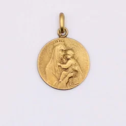 Médaille religieuse scapulaire Vierge à l’Enfant vs Jésus or jaune