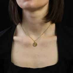 Médaille ronde Saint Christophe or jaune