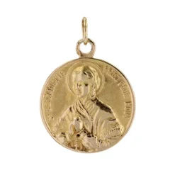 Médaille Sainte Bernadette or jaune