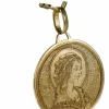 Médaille Sainte Vierge en or guilloché
