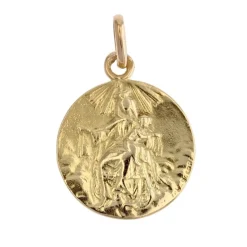 Médaille scapulaire or jaune signée Lasserre