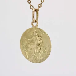 Médaille scapulaire or jaune signée Lasserre