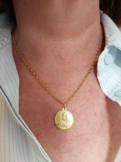 MÉDAILLE SCAPULAIRE VIERGE DES ANGOISSES ET SACRÉ CŒUR DE JÉSUS