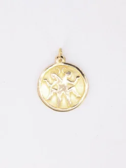 Médaille signe zodiaque Poisson or jaune