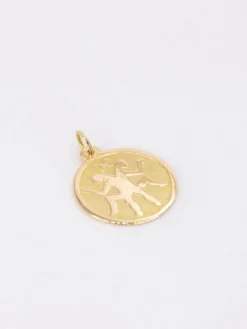 Médaille signe zodiaque Poisson or jaune