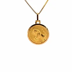 Médaille Taureau or jaune