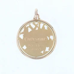 Médaille Vierge auréolée ajourée en or rose