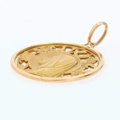 Médaille Vierge auréolée ajourée en or rose