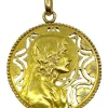 Médaille Vierge décor floral