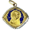 Médaille Vierge émail perles fines