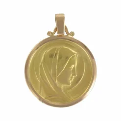 Médaille Vierge Marie auréolée en or jaune et or rose