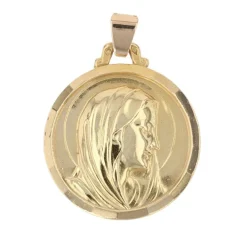 Médaille Vierge Marie auréolée en or jaune